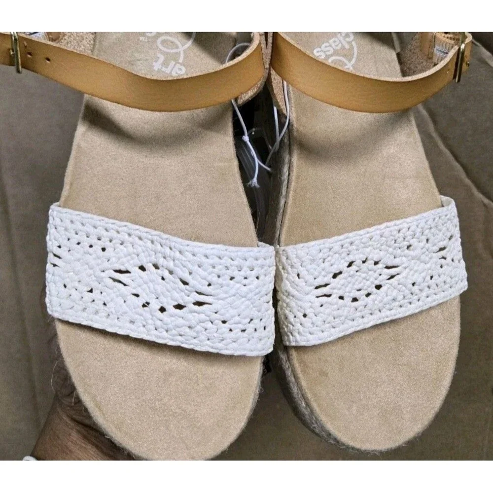 Art Class Lindsey Girl's Espadrille Platform Open Toe Wedge Sandals New Size 2
